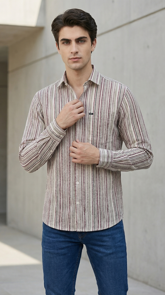 Heavy Red Textured Linen & Urban Burgundy Linen Couple Set