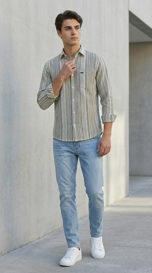 Heavy Green Textured Linen & Old Money Olive Linen Couple Set