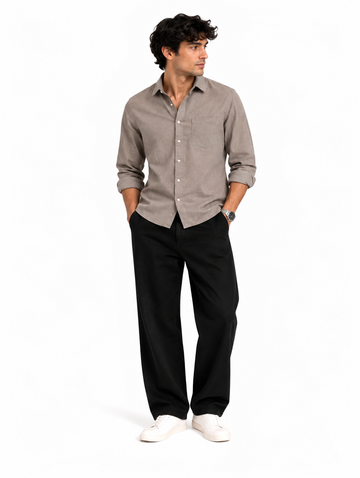 Grey Linen Blend Shirt