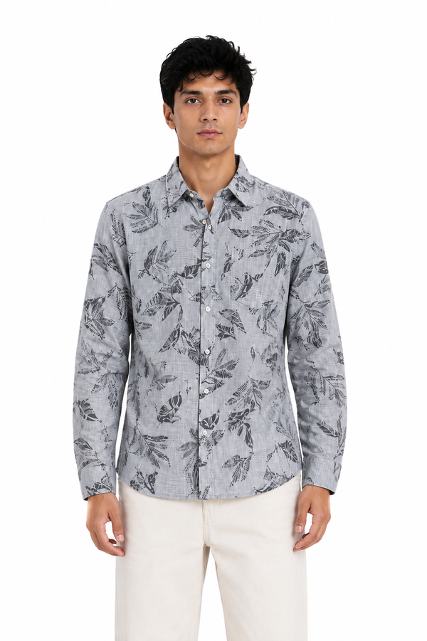 Slate Leaf Printed Shirt